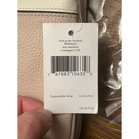 NWT KATE SPADE Leila Colorblock Triple Gusset Crossbody Pebbled Leather NWT $279 - Picture 7 of 14